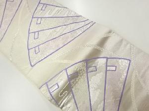 アンティーク 檜扇に花模様織出し袋帯(材料)